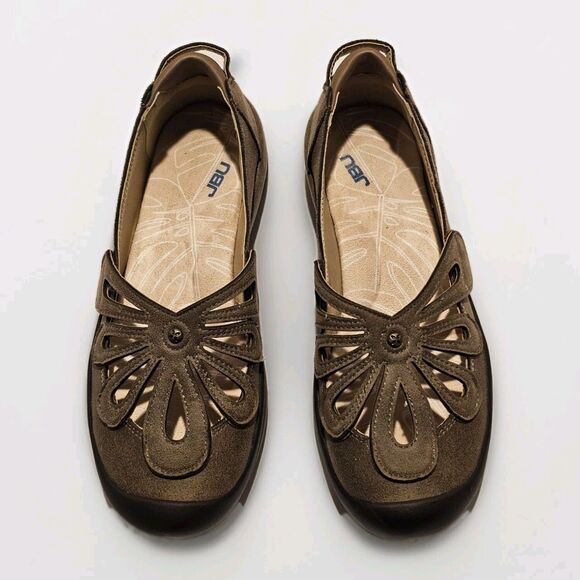 JBU Pearl Eco Vegan Ballet Flats Women’s 8M Tan Brown Cutout Comfort Sustainable - Picture 2 of 13